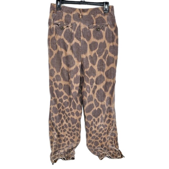 Anthropologie Pants Tamarind Giraffe Animal Linen Blend Trouser Jogger size 10 - Picture 3 of 13